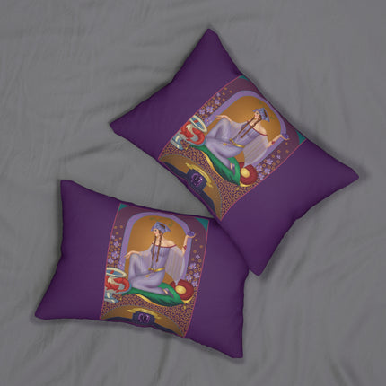 February & Amethyst (from the Gem Series) by Sofia Chiostri Spun Polyester Lumbar Pillow
