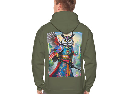 Cyberpunk Samurai Owl – Heavy Blend™ Hooded Sweatshirt