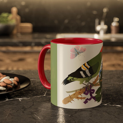 Woodpecker & Rose Colorful Mugs – Vibrant Spring & Bold Beauty