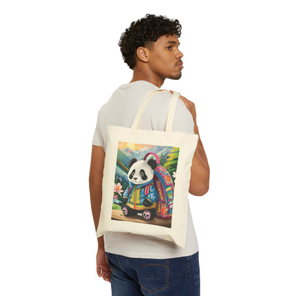 Baby Panda Cotton Canvas Tote Bag