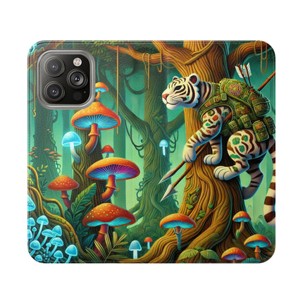 🐅🌿 Silent Stripes Flip Case – Stealth, Grace & Enchanted Forest