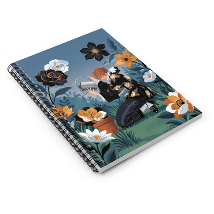 🌺💧 The Lady Of The Watering Garden Spiral Notebook – Art Deco Floral Whimsy