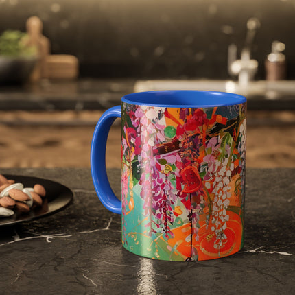 Golden Wisteria Elegance Colorful Mugs (11oz, 15oz)
