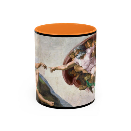 The Creation of Adam by Michelangelo Buonarroti Colorful Mugs (11oz, 15oz)