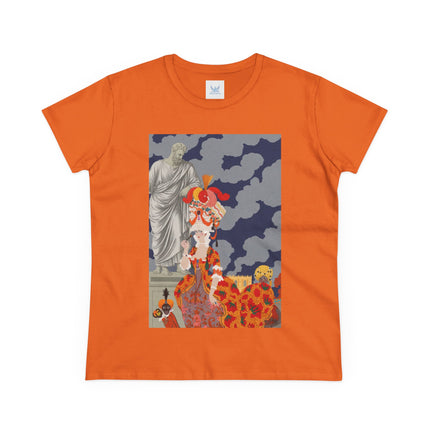 Rococo Grandeur Women's Midweight Cotton Tee – Opulent Elegance & Theatrical Charm