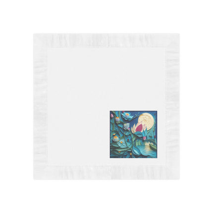 Ethereal Moonlit Lake White Coined Napkins