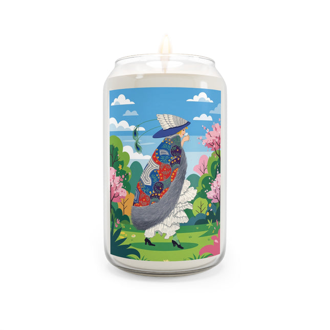 🌸🦚 The Lady Of The Spring Garden Scented Soy Candle – Art Deco Floral Elegance