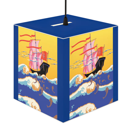 Golden Seas and Whimsical Dreams Light Cube Lamp