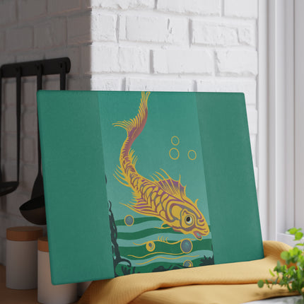 Golden Serenity Glass Cutting Board