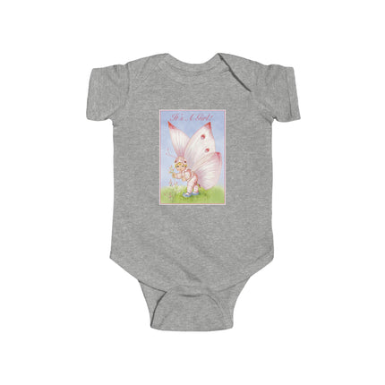 It’s A Girl! Baby Bodysuit – Whimsical Wings & Joyful Arrival