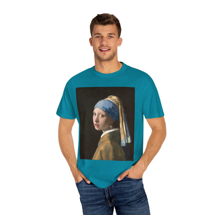 Girl with a Pearl Earring by Johannes Vermeer Unisex Garment-Dyed T-shirt