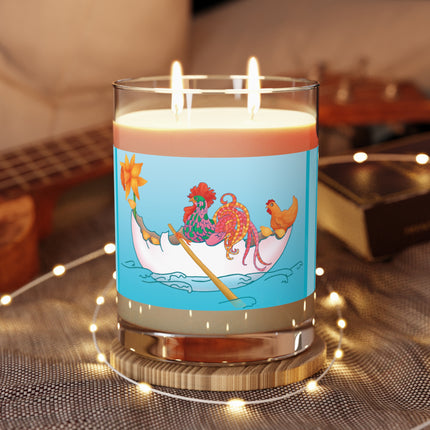A Rooster's Seafaring Adventure Scented Candle - Full Glass, 11oz