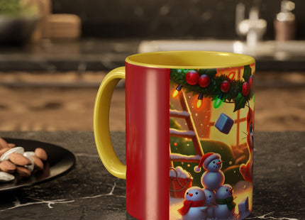 Naughty or Nice Kitten Christmas Colorful Mugs (11oz, 15oz)