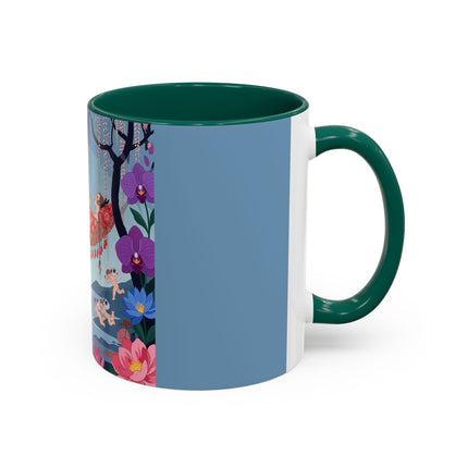 The Ladies Of The Enchanted Hammock Colorful Mugs – Art Deco Whimsical Garden Elegance