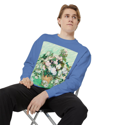 Roses by Vincent Van Gogh Unisex Garment-Dyed Sweatshirt