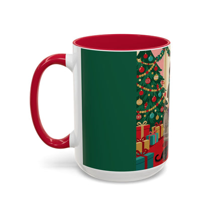 🖤🔥 The Lady Of The Christmas Hearth Colorful Mug – Art Deco Holiday Elegance