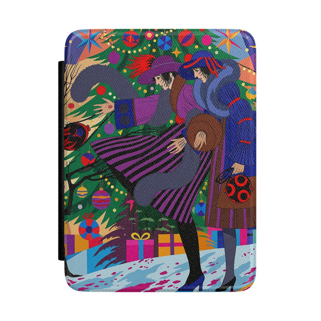 🎄✨ Christmas Among The Twinkling Trees Kindle Case – Art Deco Holiday Fantasy