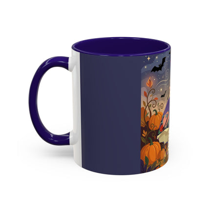 🌙🎃 The Moonlit Garden Walk Colorful Mug – Elegant Halloween Charm