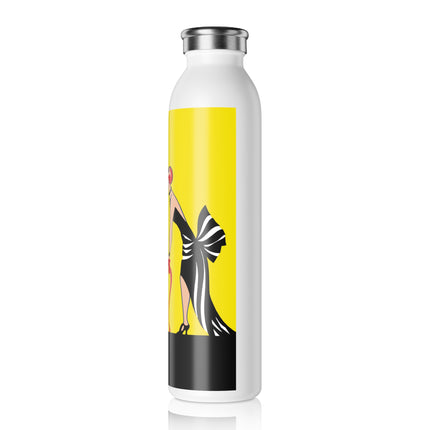 A Moment of Elegance: A Passionate Embrace Amidst Golden Splendor Slim Water Bottle