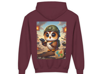 Owl on the Front Lines Youth Heavy Blend Hooded Sweatshirt