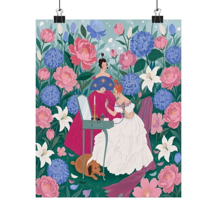 🌸💎 The Garden Of Little Treasures Matte Vertical Poster – Art Deco Floral Elegance