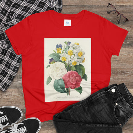 Choix des plus belles fleurs, Plate 015 by Pierre Joseph Redouté Women's Midweight Cotton Tee