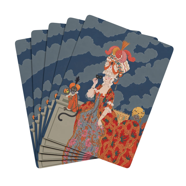 🎭🌺 The Lady Of The Extraordinary Masquerade Playing Cards – Art Deco Fantasy