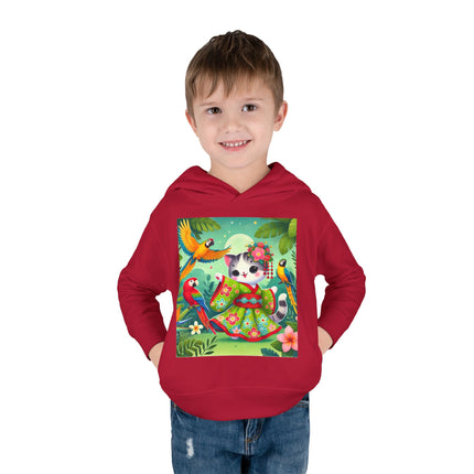 Parrot Dance of the Geisha Kitten Toddler Pullover Fleece Hoodie