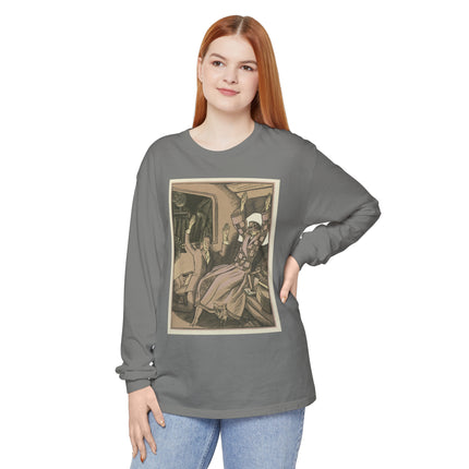 L’Attentat by Fernand Siméon Garment-dyed Long Sleeve T-Shirt