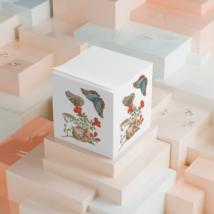 Blue Butterflies and Pomegranate by Maria Sibylla Merian Note Cube