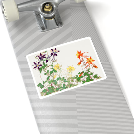 Aquilegia Flowers by Tanigami Kônan Kiss-Cut Stickers (4 Sizes)