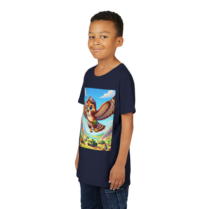Red-Tailed Hawk in Battle Youth Short Sleeve Tee