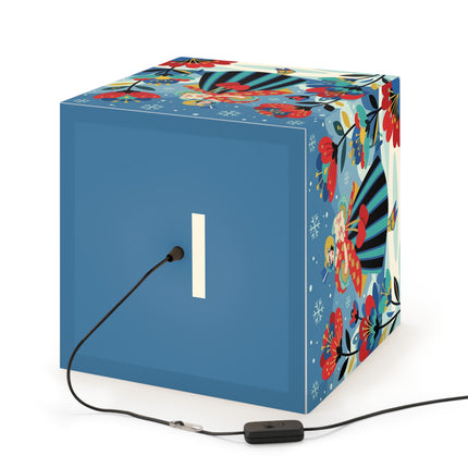 ❤️❄️ The Winter Heart Messenger Light Cube Lamp – Art Deco Snow Garden Fantasy