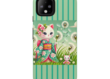 Geisha Kitten and the Dandelion Phone Cases