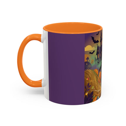 🌙🎃 The Scarecrow Of Haunted Hollow Colorful Mug – Whimsical Halloween Mystery