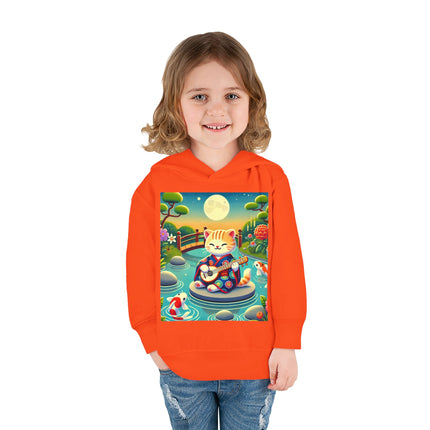 Melodic Kitten by the Koi Pond Toddler Pullover Fleece Hoodie