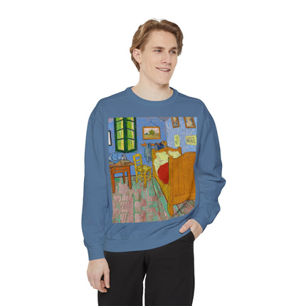 The Bedroom by Vincent van Gogh Unisex Garment-Dyed Sweatshirt