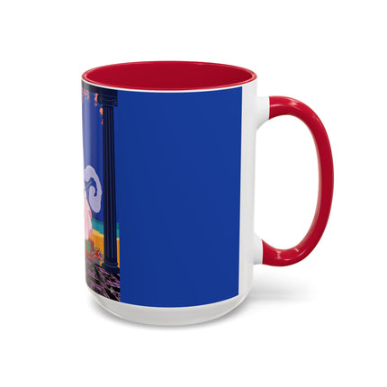 The Moonlit Promenade Colorful Mug (11oz, 15oz) – Blush Elegance, Coastal Romance & Art Deco Style