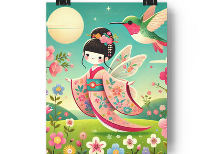 Geisha Fairy and the Hummingbird Blossom Giclée Art Print