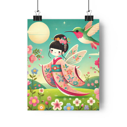 Geisha Fairy and the Hummingbird Blossom Giclée Art Print