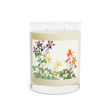 Aquilegia Flowers by Tanigami Kônan Scented Candle - Full Glass, 11oz - The White Tea & Fig, The Lavender & Sage, and The Ocean Mist & Moss