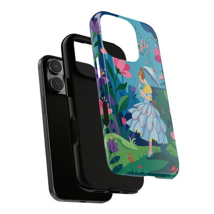 🌸☂️ A Stroll Through The Enchanted Forest Phone Case – Art Deco Floral Fantasy