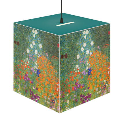Cottage Garden by Gustav Klimt Light Cube Lamp