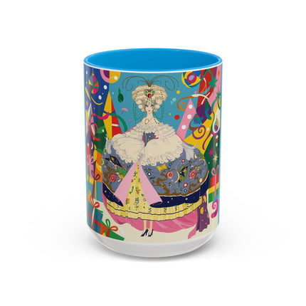 🎀✨ The Christmas Court Of Joy Colorful Mug – Art Deco Holiday Fantasy