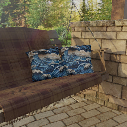 Dramatic Ocean with Crashing Waves Outdoor Pillows