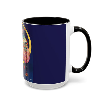Moonlit Reflections Colorful Mug (11oz, 15oz) – Celestial Elegance, Art Deco Beauty & Dreamy Style