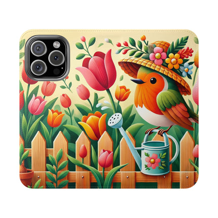 🌷🐦 The Little Garden Tender Flip Case – Sunshine, Care & Storybook Charm