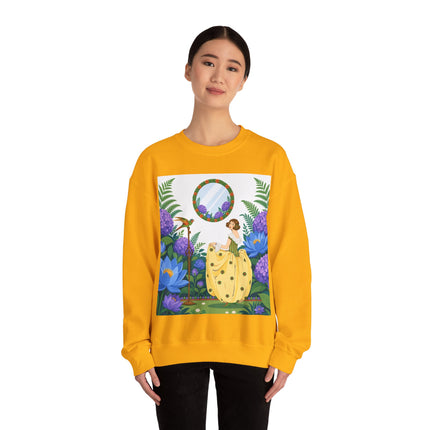 🦜🪷 The Parrot Garden Reflection Crewneck Sweatshirt – Art Deco Fashion Whimsy