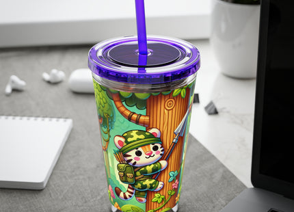 Stealthy Stripes Sunsplash Tumbler with Straw, 16oz