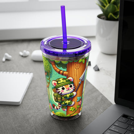 Stealthy Stripes Sunsplash Tumbler with Straw, 16oz